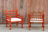 Hand Painted Festive Anglo Indian Chairs, Set of Two