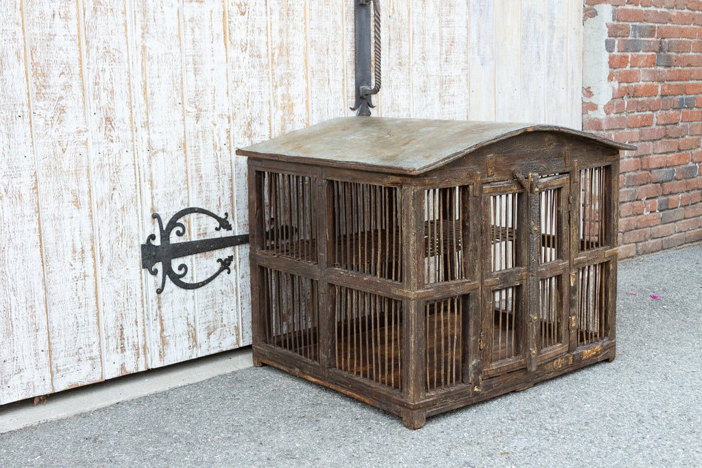 Rustic Iron Grill Indian Kitchen Cabinet