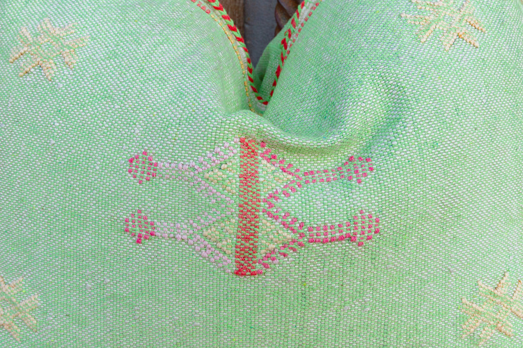 Doli Lumbar Moroccan Silk Rug Pillow