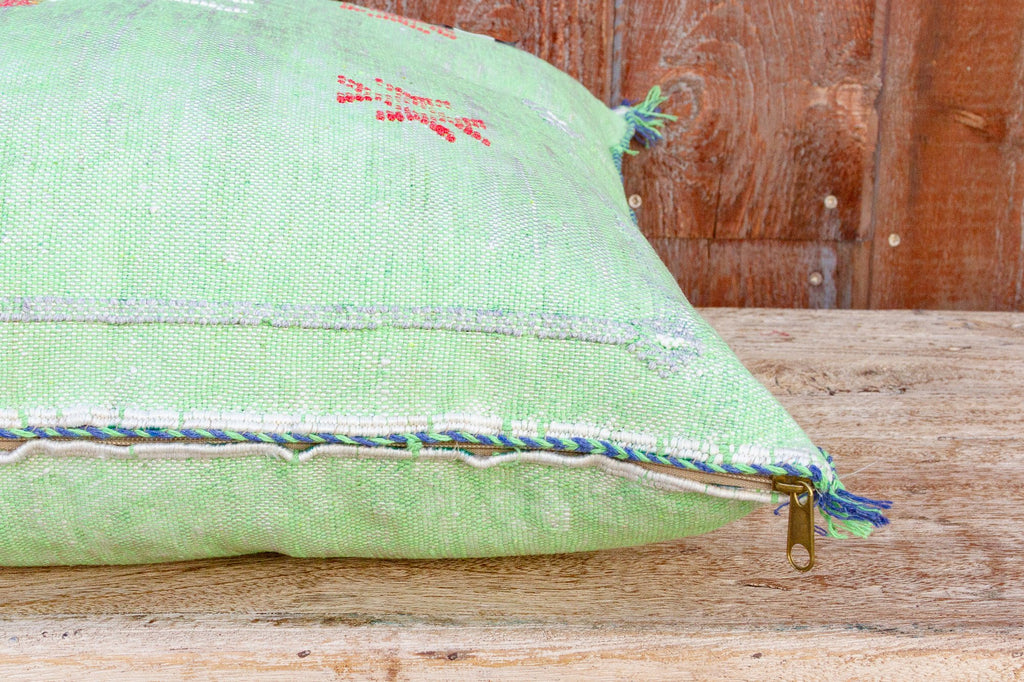 Anila Large Square Moroccan Silk Rug Pillow (Trade)