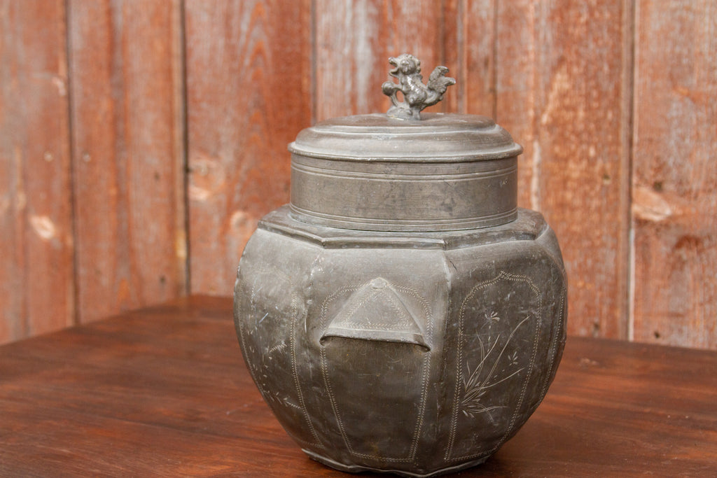 Antique Polished Tin Canister