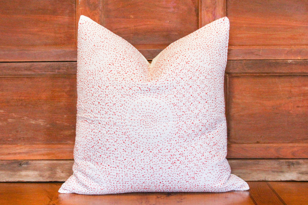 Red Stitch Filanan Kantha Pillow (Trade)