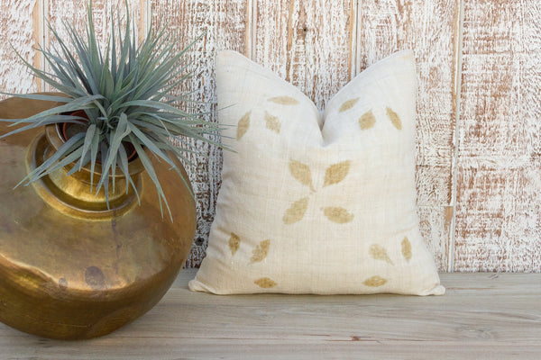 Vilika Leaf Printed Organic Silk Pillow