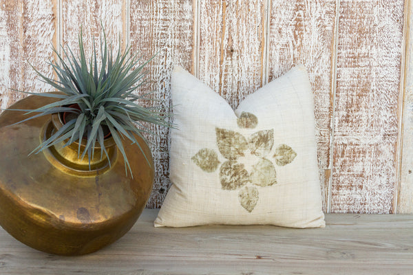 Avika Leaf Printed Organic Silk Pillow