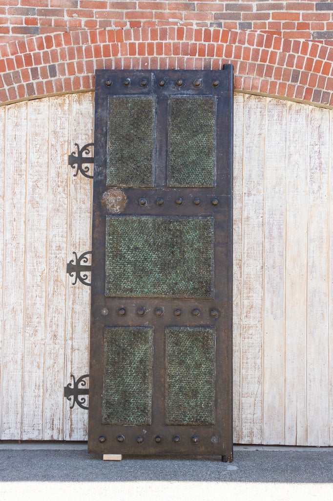 Monumental Antique Bronze Nepalese Entrance Door