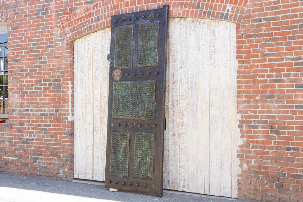 Monumental Antique Bronze Nepalese Entrance Door