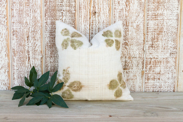 Lemla Leaf Printed Organic Silk Pillow