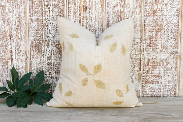 Tali Leaf Printed Organic Silk Pillow