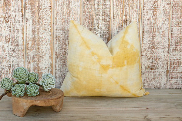 Bijoy Yellow Sunkissed Organic Silk Pillow