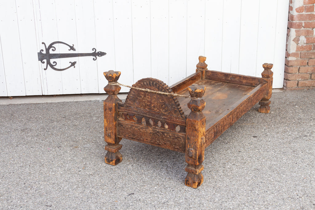 Rare Swat Valley Carved Child's Bed