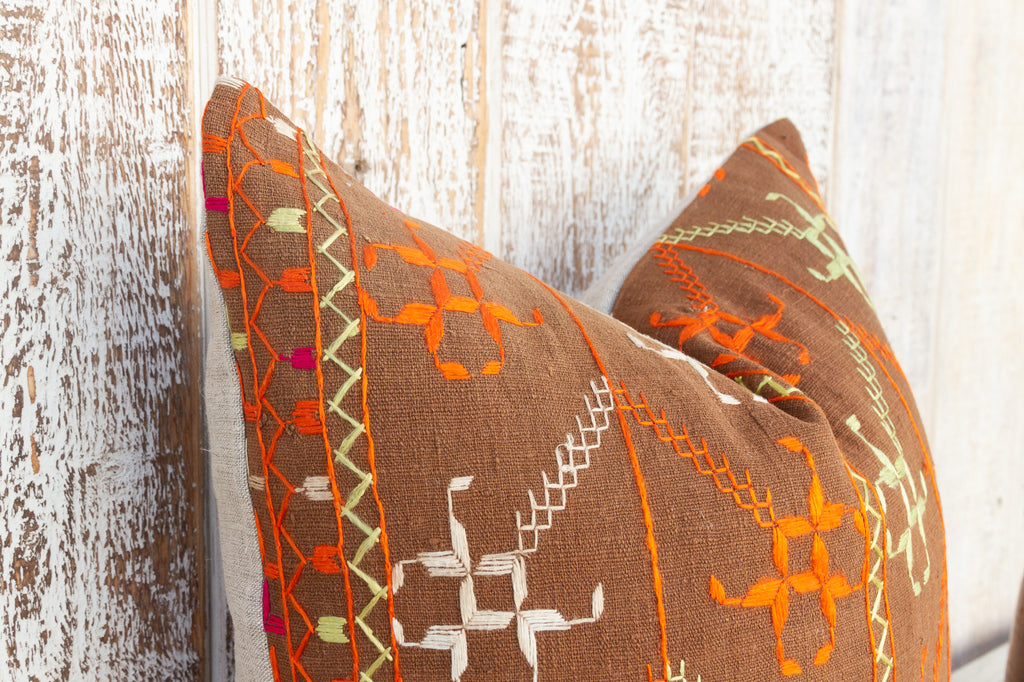 Tia Antique Indian Folk Pillow Cover
