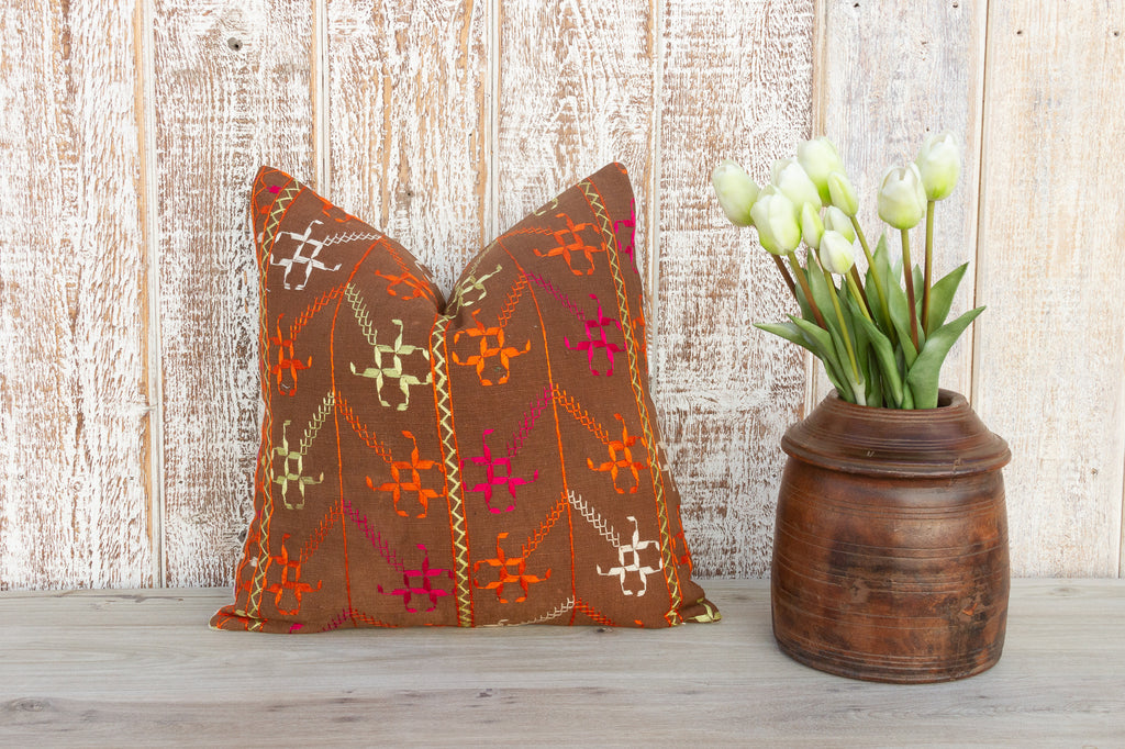 Bhumi Antique Indian Folk Pillow Cover