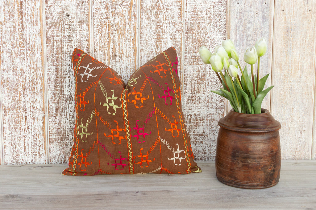 Bhumi Antique Indian Folk Pillow Cover