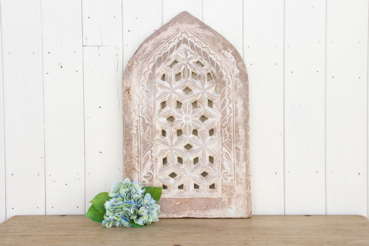 White Floral Indo-Portuguese Stone Window– DE-COR | Globally Inspired
