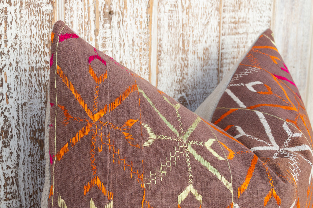 Kiara Antique Indian Folk Lumbar Pillow Cover