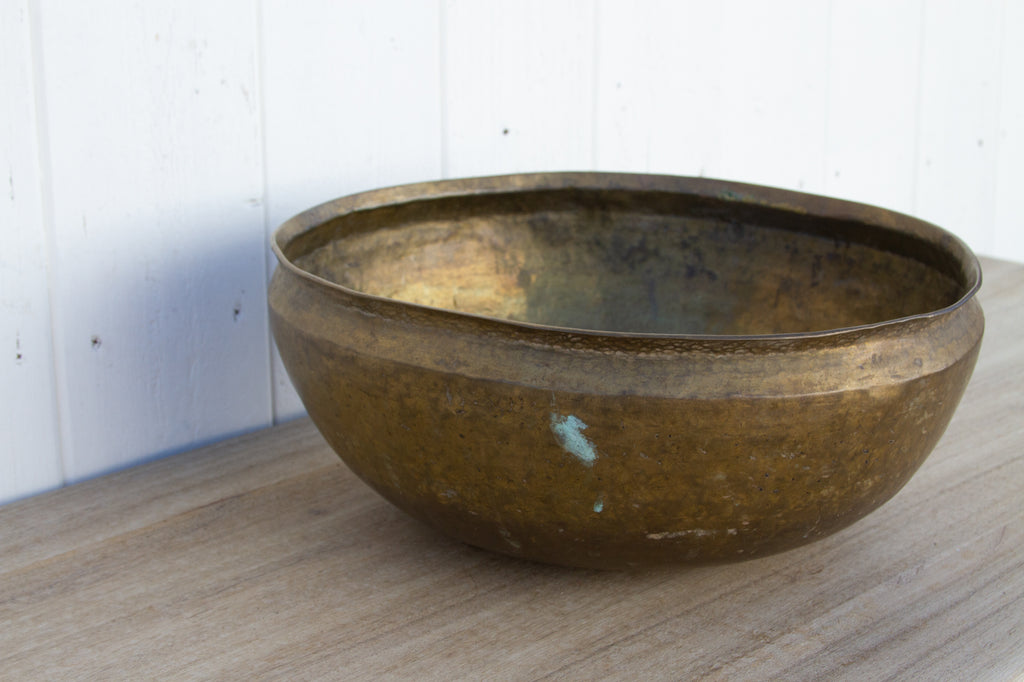 Antique Brass Food Storage Bowl