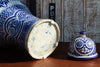 Vintage Blue & White Moroccan Jar With Lid