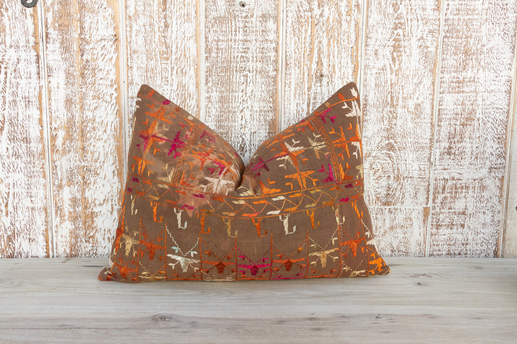 Yavi Antique Indian Folk Lumbar Pillow Cover