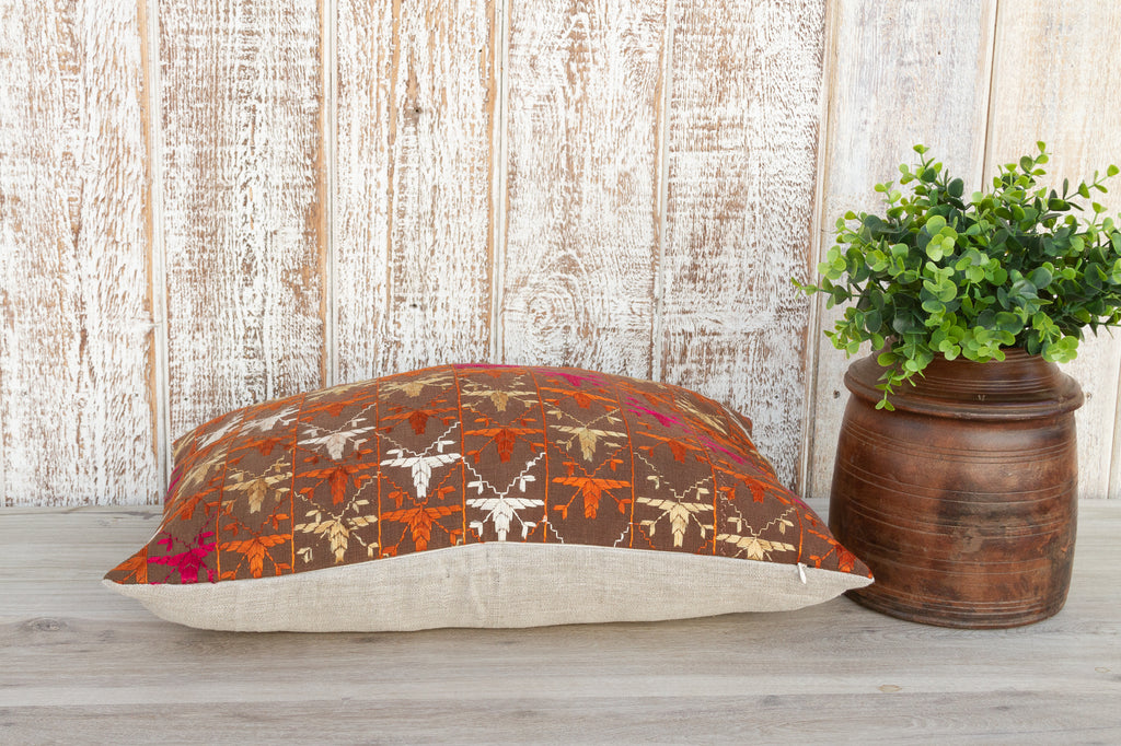 Ami Antique Indian Folk Lumbar Pillow Cover