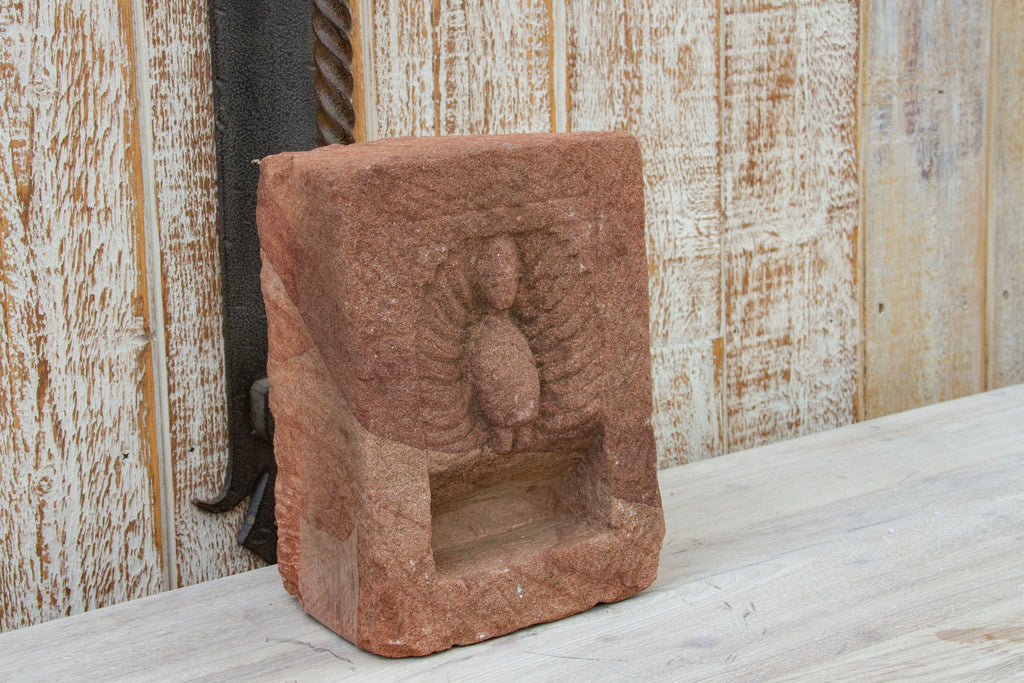 Peacock Red Stone Candle Niche