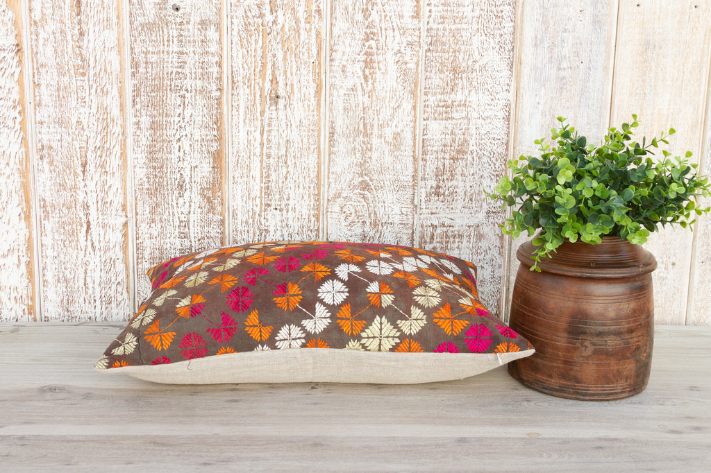 Ara Antique Indian Folk Lumbar Pillow Cover