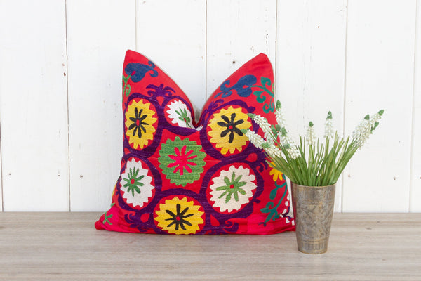 Zeena Vintage Suzani Square Pillow