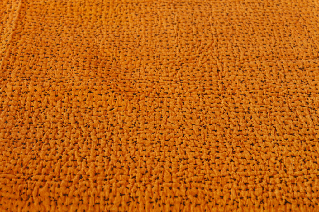 Pumpkin Orange Filanan Embroidered Bed Cover (Trade)