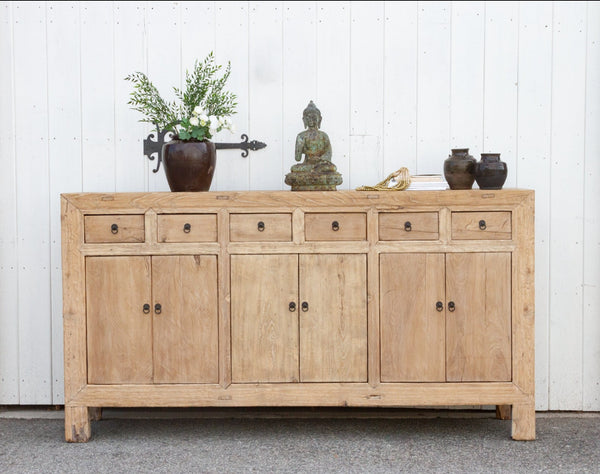 Beautiful Bleached Wood Sideboard Credenza