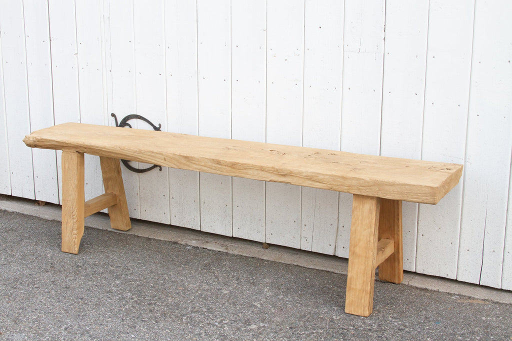 Bench Trade Rustic Bleached Wood Farmhouse Bench (Trade)– DE-COR | Globally Inspired