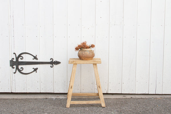 Antique Bleached Wood Stool
