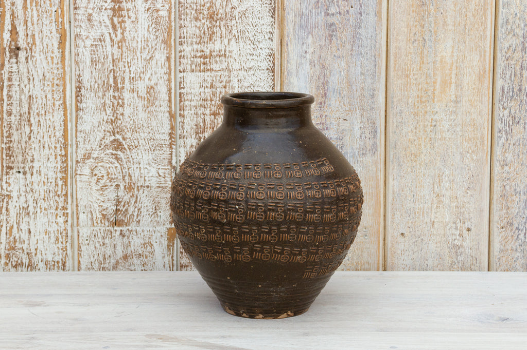 Antique Japanese Rustic Stoneware Vase