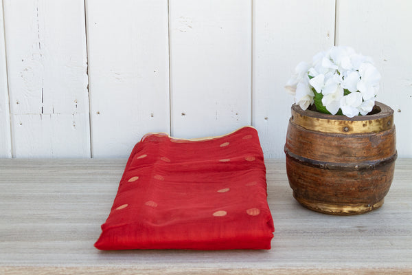 Crimson Tissue Woven Fabric