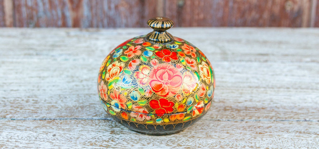 Floral Rounded Kashmiri Box (Trade)