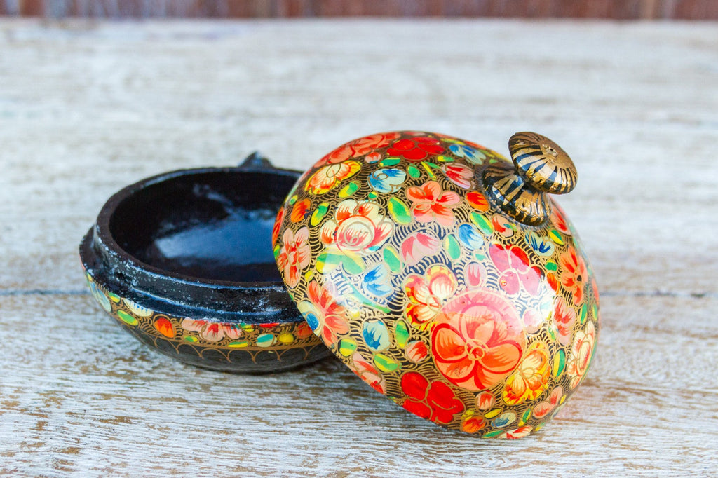 Floral Rounded Kashmiri Box (Trade)