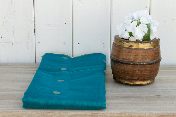 Matte Blue Tissue Woven Fabric