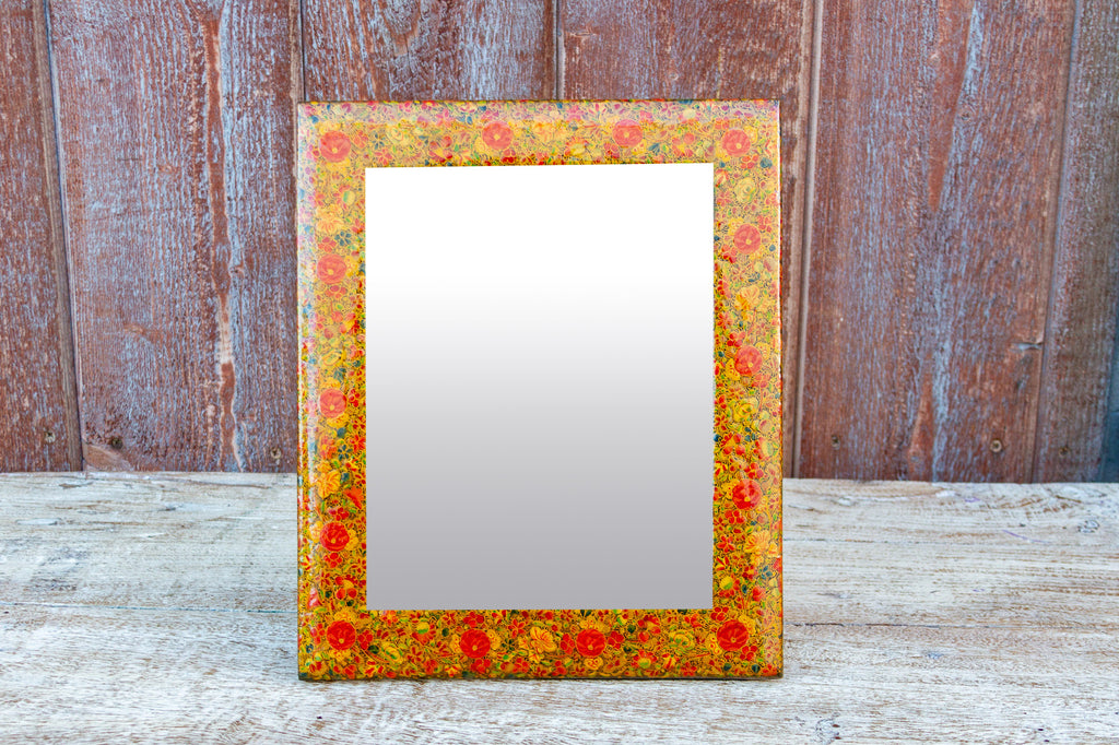 Floral Paper Mache Floral Mirror Frame