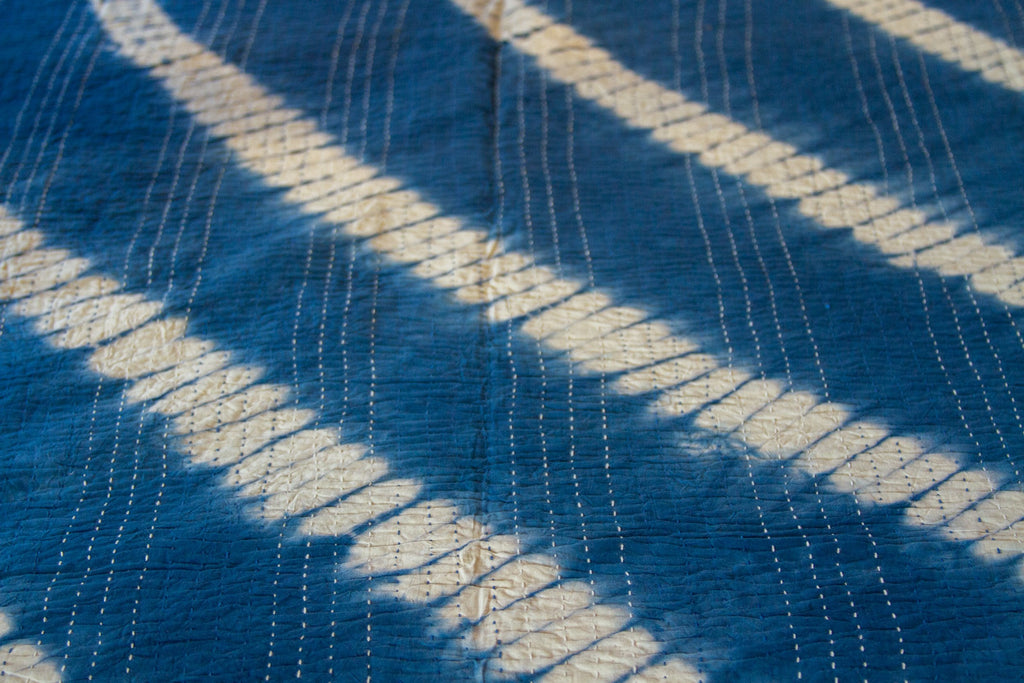 Marine Blue Tie-Dye Coverlet (Trade)