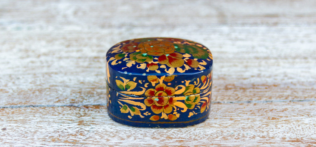 Phulkari Hand Painted Kashmiri Jewelry Box
