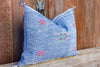 Shamri Lumbar Moroccan Silk Rug Pillow (Trade)