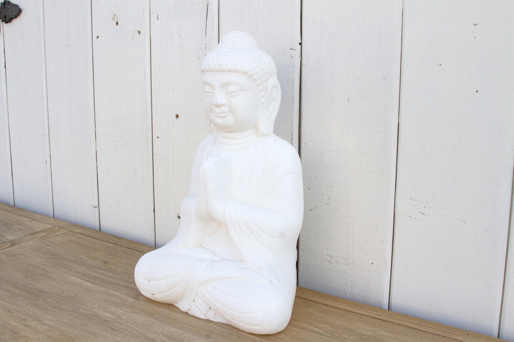 Burmese White Marble Seated Buddha (Trade)