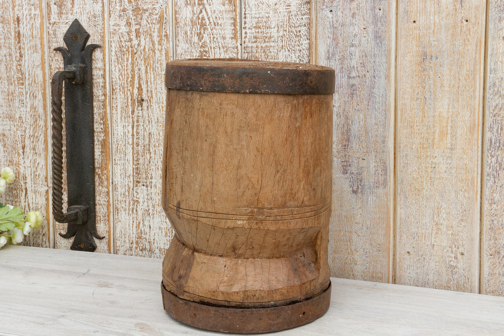 Rustic Wooden Spice Mortar Grinder