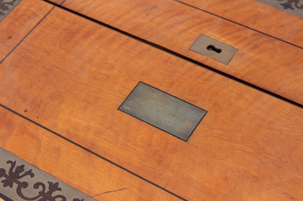 Antique English Satinwood Campaign Box Lap Desk (Trade)