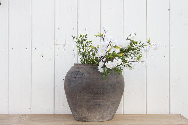 Vintage Charcoal Gray Rustic Vase
