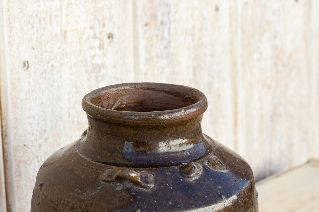 Deep Brown Glazed Burmese Oil Jar (Trade)