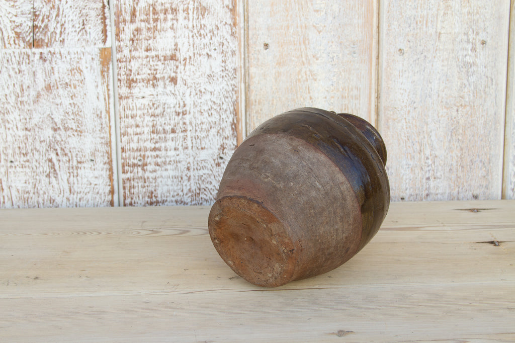 Deep Brown Glazed Burmese Oil Jar