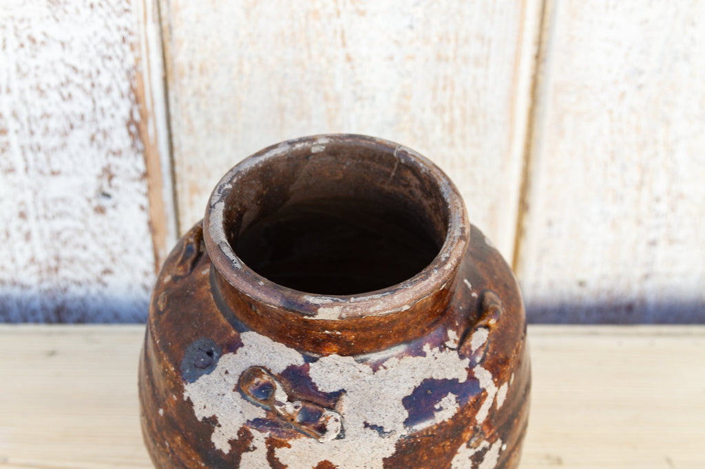 Aged Stoneware Burmese Food Jar (Trade)