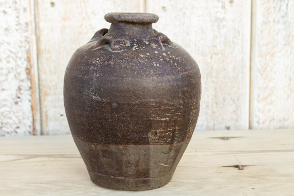 Farmhouse Style Brown Glaze Oil Jar (Trade)