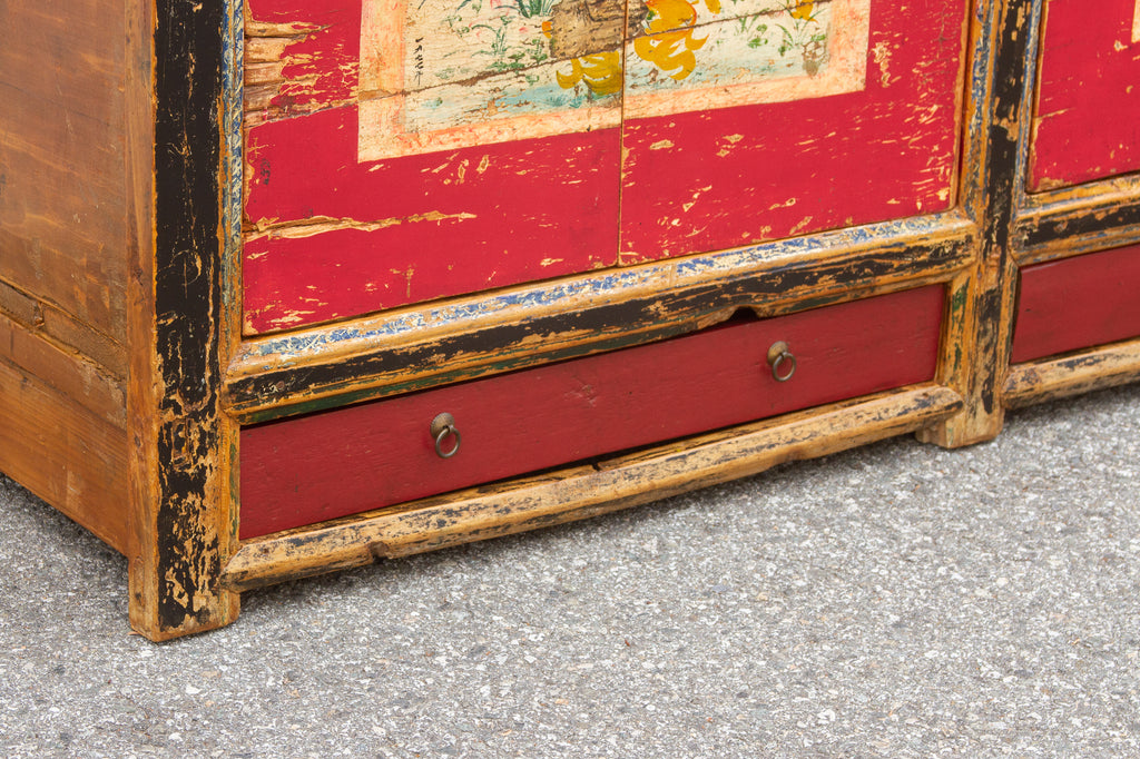 Antique Mongolian Painted Sideboard