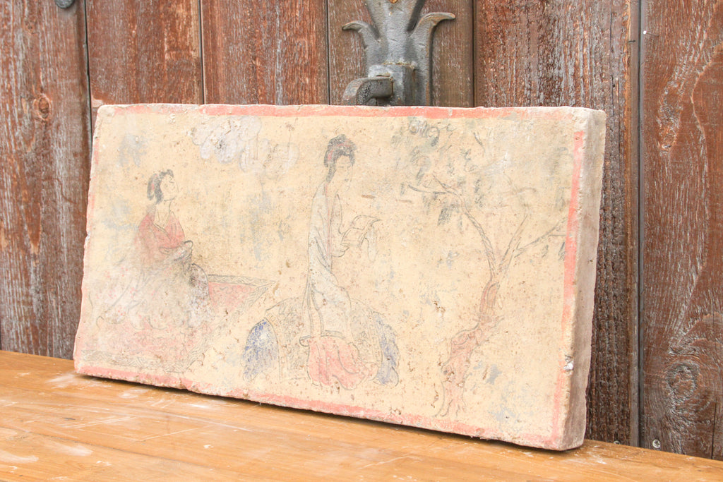Peaceful Hand Painted Liao Dynasty Style Mural Tile
