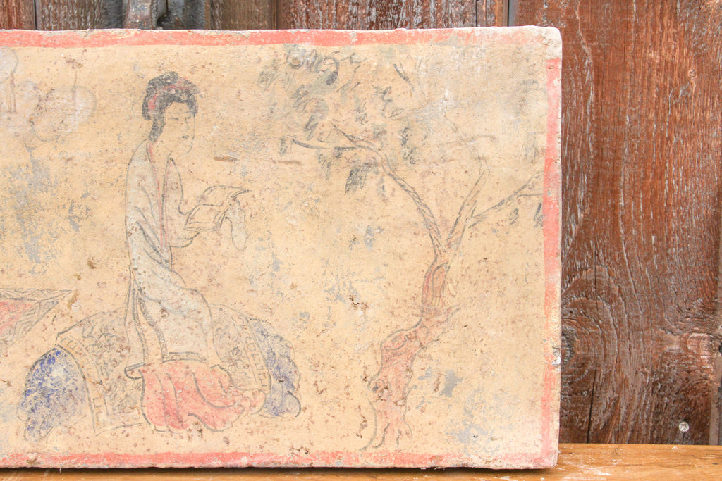 Peaceful Hand Painted Liao Dynasty Style Mural Tile